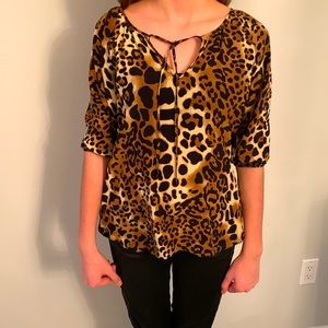 Leopard flowing bohemian top.